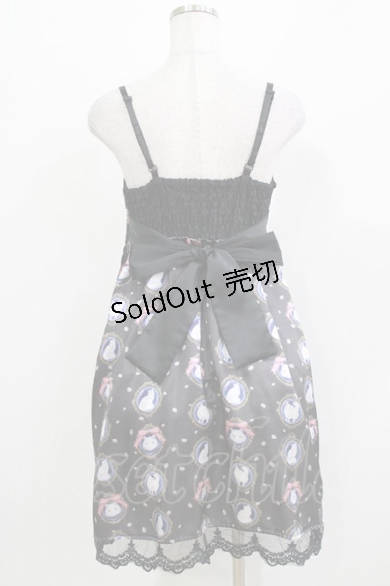 画像3: FRILL / 白猫の切替キャミワンピース  ブラック H-26-03-14-1042-HN-OP-KB-ZH (3)