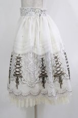 画像2: abilletage / プリンセス柄シフォンスカート  ミディアム丈/オフ H-26-03-14-1005-GO-SK-KB-ZH (2)