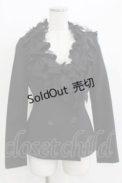 画像1: alice auaa / スラッシュフリルジャケット 3(約9号) 黒 H-26-03-14-1045-AA-JA-AK-ZH