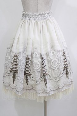 画像3: abilletage / プリンセス柄シフォンスカート  ミディアム丈/オフ H-26-03-14-1005-GO-SK-KB-ZH