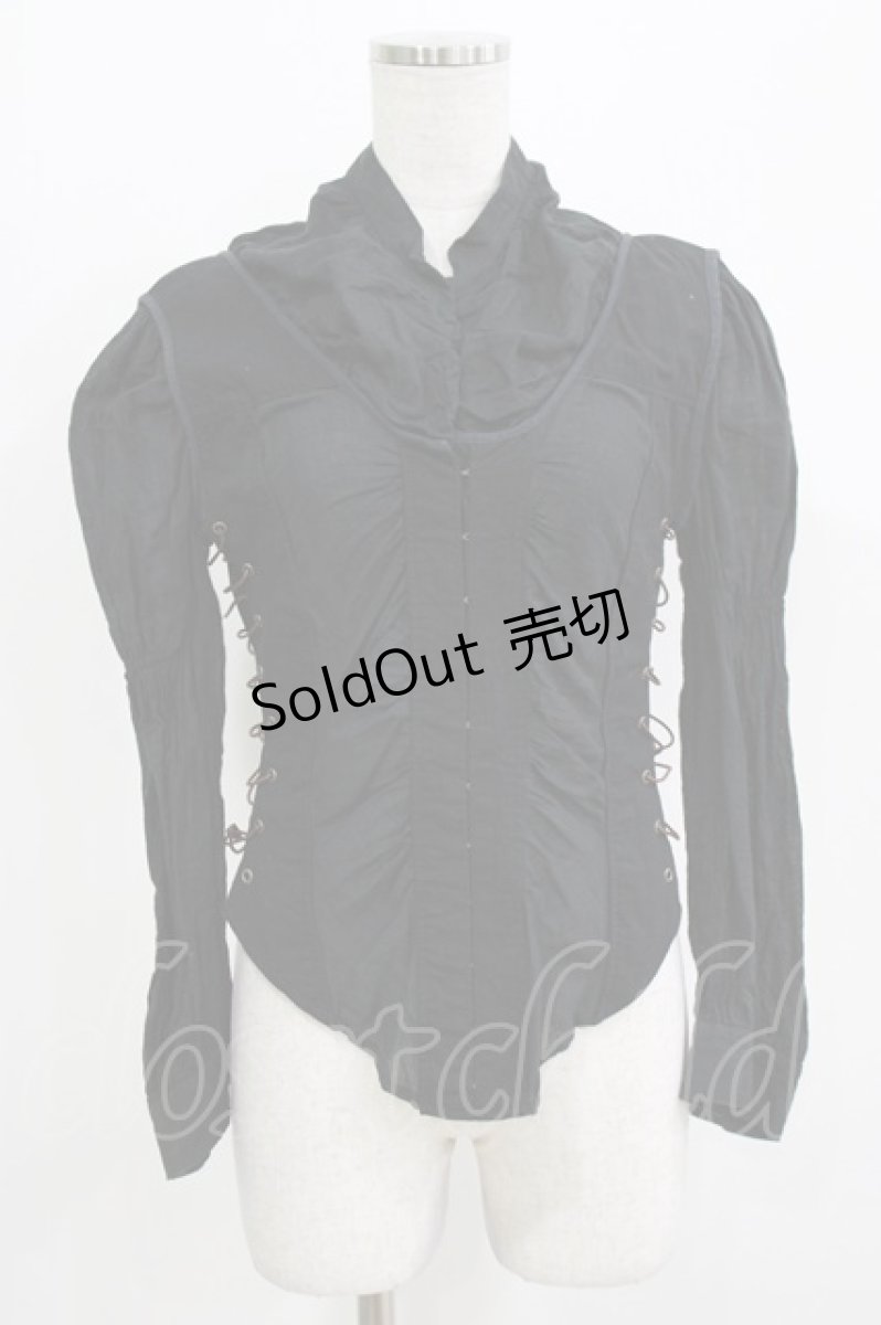 画像1: alice auaa / 縫合ブラウス 2(ユニセックス)  H-26-03-14-1047-AA-BL-AK-ZH (1)