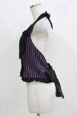 画像2: PUTUMAYO / レジメンタルストライプフリルベスト  紫×ピンク×黒 H-26-03-14-1050-PT-TO-AK-ZH (2)