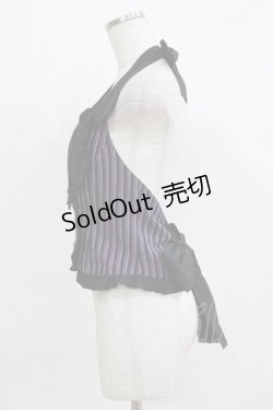 画像2: PUTUMAYO / レジメンタルストライプフリルベスト  紫×ピンク×黒 H-26-03-14-1050-PT-TO-AK-ZH