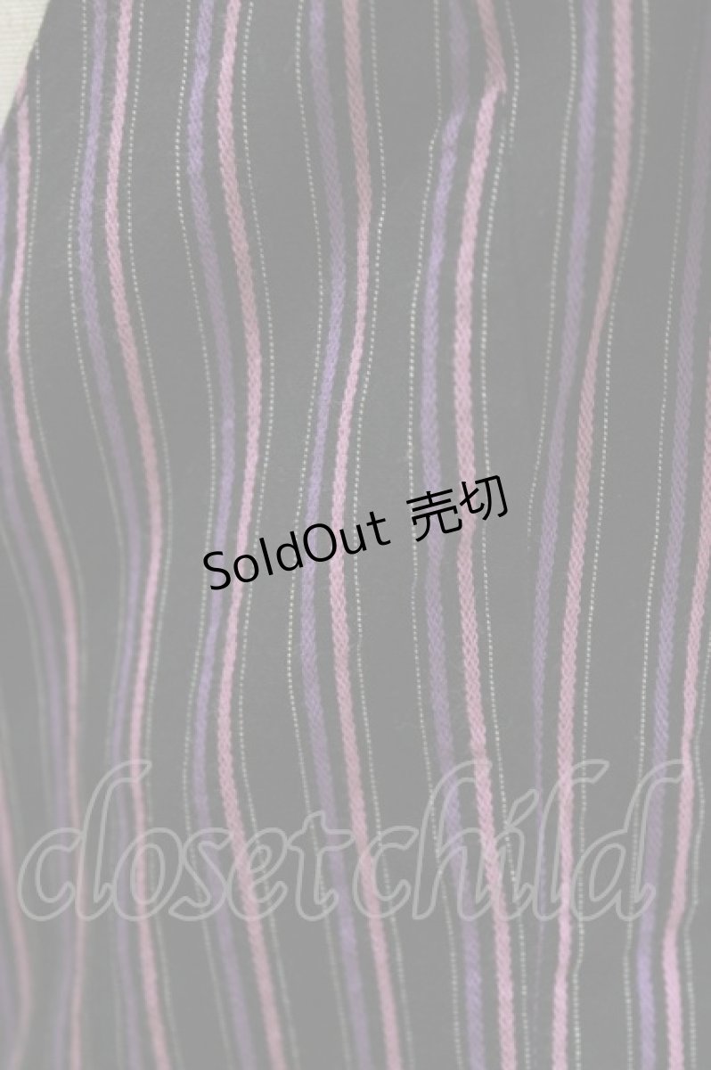 画像4: PUTUMAYO / レジメンタルストライプフリルベスト  紫×ピンク×黒 H-26-03-14-1050-PT-TO-AK-ZH (4)