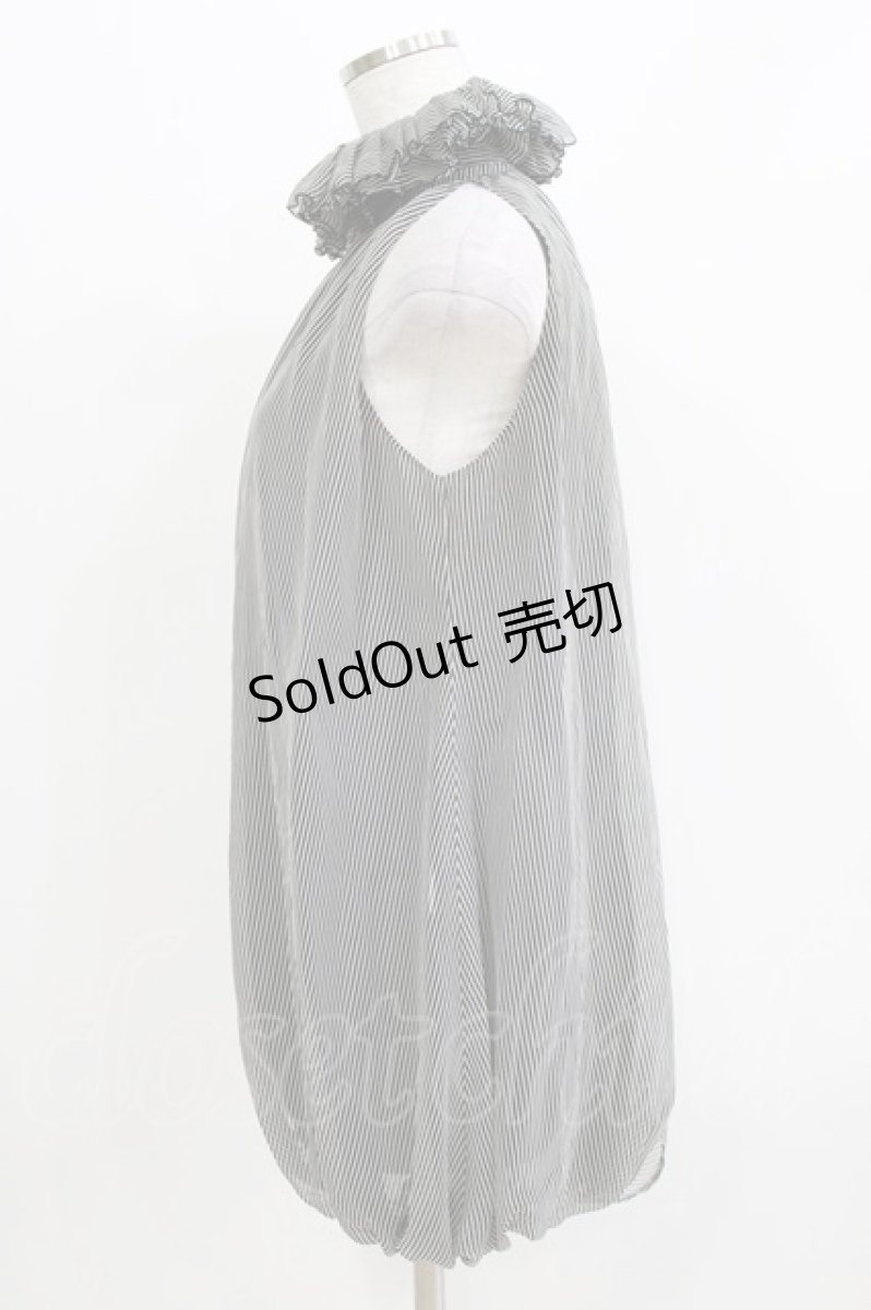 画像2: alice auaa / フリルネックバルーンブラウス 3(約9号) 黒×白 H-26-03-14-1052-AA-TO-AK-ZH (2)