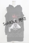 SEX POT ReVeNGe / レイヤード風オフショルプルパーカー M ブラック H-26-03-14-1056-SP-TO-KB-ZH