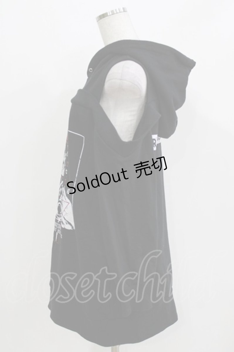 画像2: SEX POT ReVeNGe / レイヤード風オフショルプルパーカー M ブラック H-26-03-14-1056-SP-TO-KB-ZH (2)