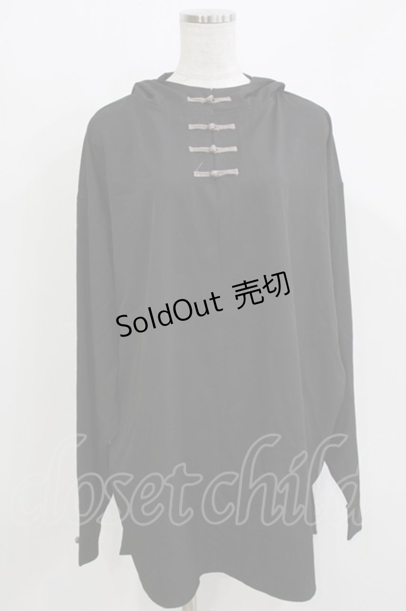 画像1: Deorart / チャイナボタンフードシャツ L ブラック H-26-03-14-1057-PU-TO-KB-ZH (1)