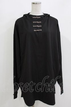 画像1: Deorart / チャイナボタンフードシャツ L ブラック H-26-03-14-1057-PU-TO-KB-ZH