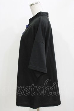 画像2: ACDC RAG / チャイナボタンTシャツ  黒×青 H-26-03-14-1058-PU-TO-KB-ZH