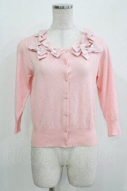 画像1: Leur Getter / リボンカーディガン  ピンク H-26-03-14-1060-LU-TO-KB-ZH