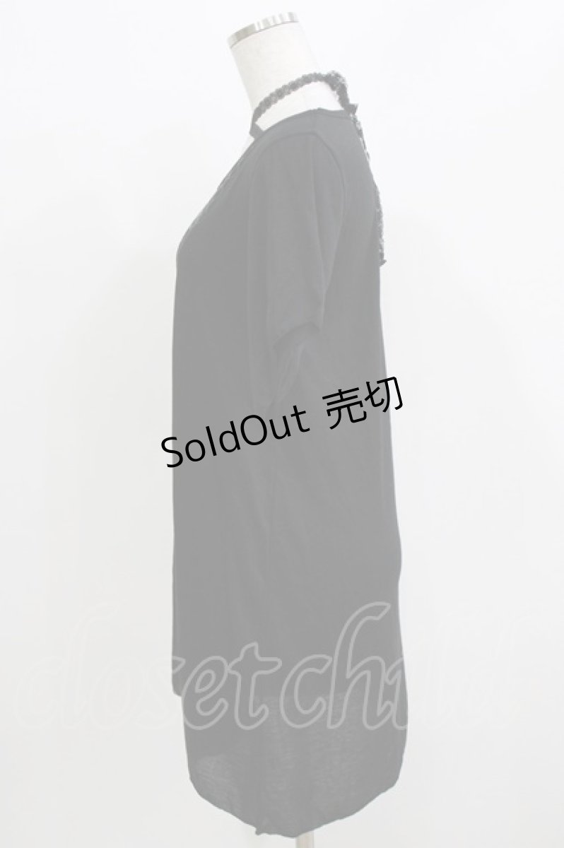 画像2: ALGONQUINS / レースホルターロングカットソー  ブラック H-26-03-14-1061-AL-TO-KB-ZH (2)
