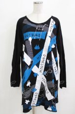 画像1: MINT NeKO / ペイントネコラグランカットワンピース  ブラック×ブラック H-26-03-14-1062-HN-OP-KB-ZH (1)