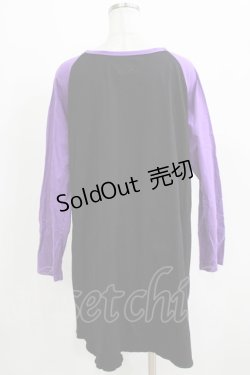 画像3: MINT NeKO / ペイントネコラグランカットワンピース  黒×紫 H-26-03-14-1064-HN-OP-KB-ZH