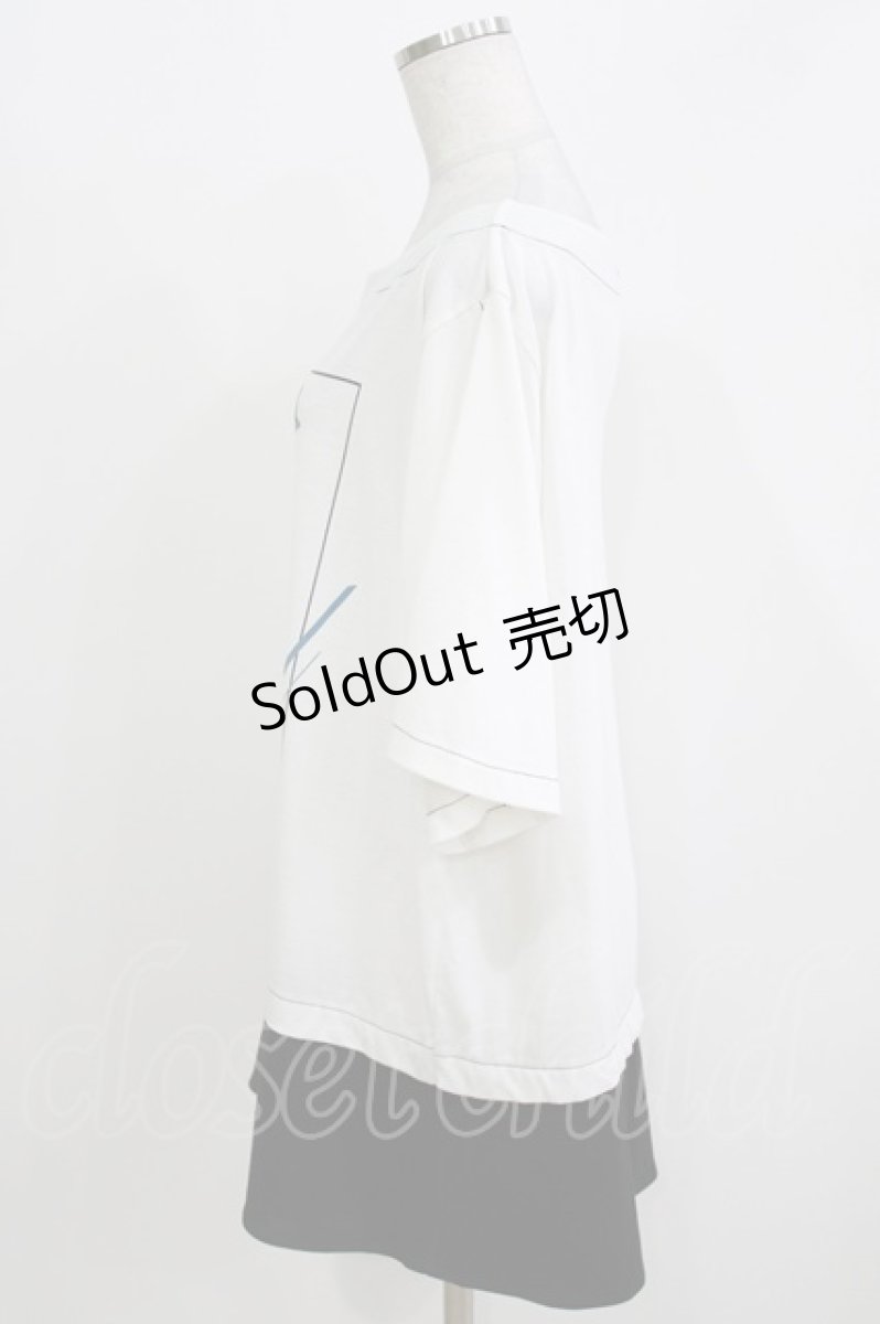 画像2: SEX POT ReVeNGe / プリント切替半袖カットソー  白×黒 H-26-03-14-1065-SP-TO-KB-ZH (2)