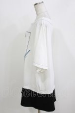 画像2: SEX POT ReVeNGe / プリント切替半袖カットソー  白×黒 H-26-03-14-1065-SP-TO-KB-ZH (2)