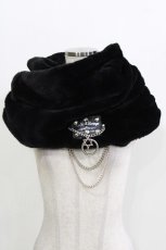 画像1: SEX POT ReVeNGe / チャーム付フェイクファースヌード  ブラック H-26-03-14-1069-SP-ZA-KB-ZH (1)