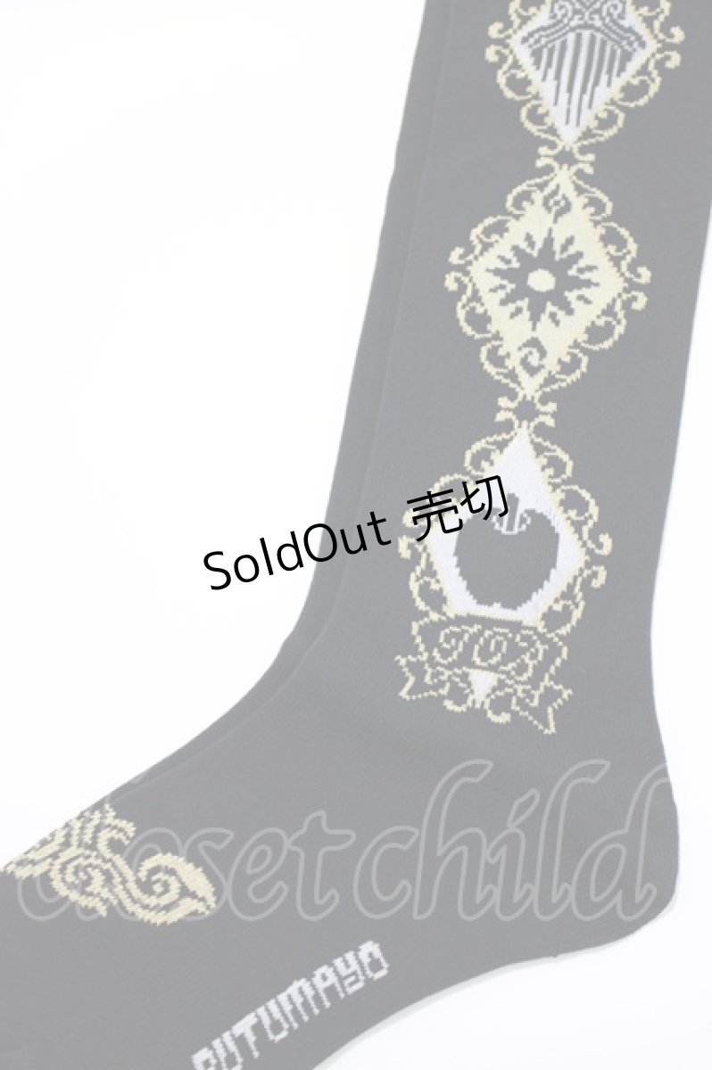 画像2: PUTUMAYO / 櫛と羅針盤とりんごのニーハイソックス  黒 H-26-03-14-1072-PT-ZA-AK-ZH (2)