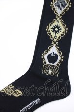 画像2: PUTUMAYO / 櫛と羅針盤とりんごのニーハイソックス  黒 H-26-03-14-1072-PT-ZA-AK-ZH (2)