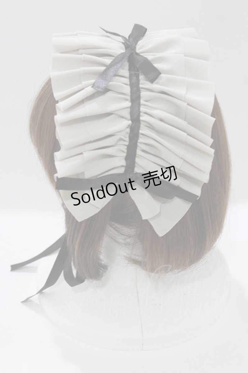 画像2: MARBLE / リボンフリルヘッドドレス  グレー×ブラック H-26-03-14-1073-GO-AC-KB-ZH (2)