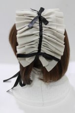 画像2: MARBLE / リボンフリルヘッドドレス  グレー×ブラック H-26-03-14-1073-GO-AC-KB-ZH (2)