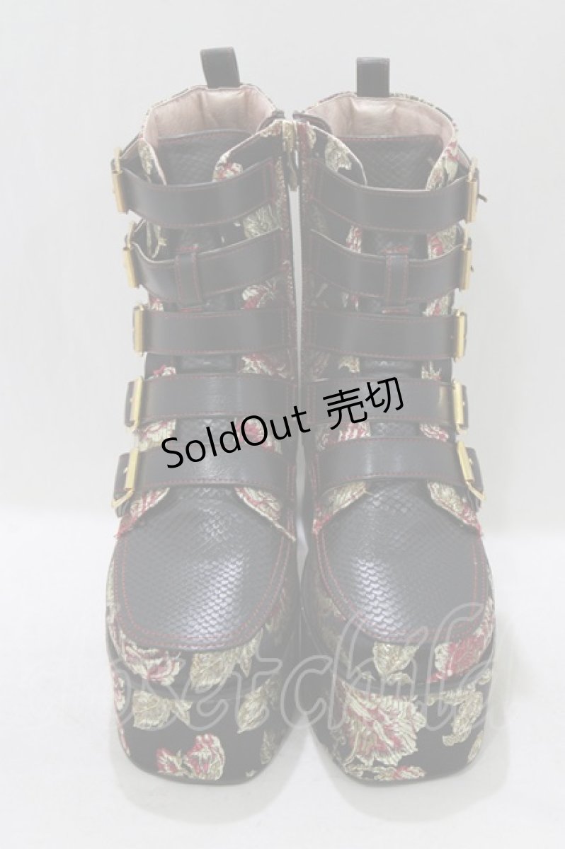 画像1: YOSUKE / 厚底ブーツ L ブラック H-26-03-14-1077-PU-SH-KB-ZH (1)