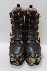 画像1: YOSUKE / 厚底ブーツ L ブラック H-26-03-14-1077-PU-SH-KB-ZH (1)