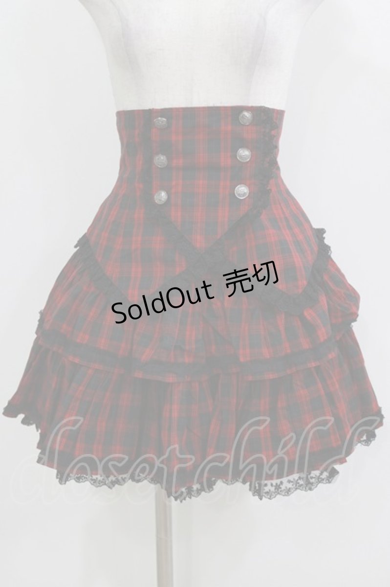 画像1: PUTUMAYO / タブリエ付スカート  赤×黒 H-26-03-14-1010-PT-TO-AK-ZH (1)