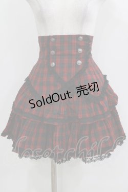 画像1: PUTUMAYO / タブリエ付スカート  赤×黒 H-26-03-14-1010-PT-TO-AK-ZH