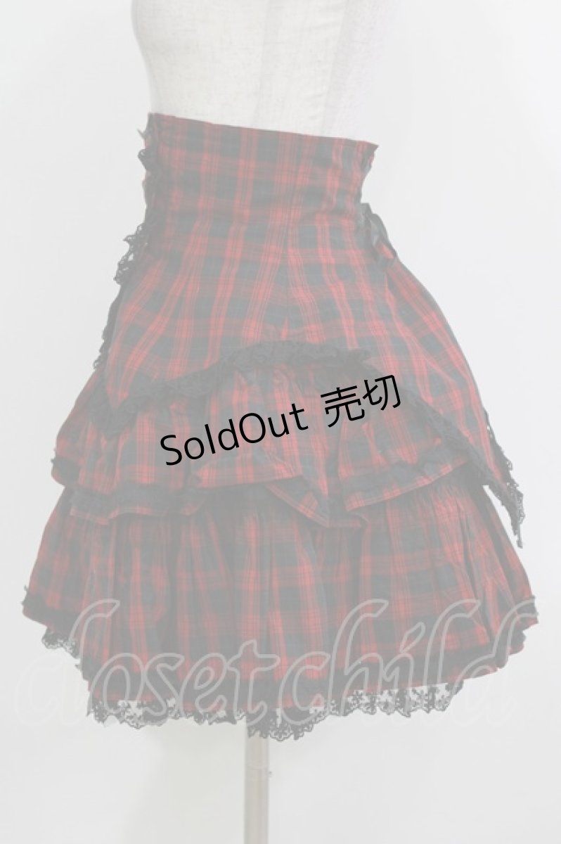 画像2: PUTUMAYO / タブリエ付スカート  赤×黒 H-26-03-14-1010-PT-TO-AK-ZH (2)