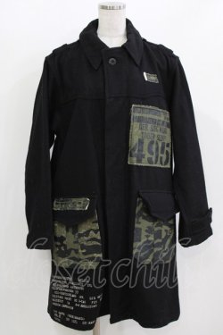 画像1: HN+DIE / カスタムコート  黒 H-26-03-14-1012-HN-CO-KB-ZH