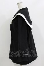 画像2: Amilige / セーラーカラーメルトンコート  ブラック H-26-03-14-1013-PU-CO-KB-ZTC028 (2)