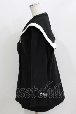 画像2: Amilige / セーラーカラーメルトンコート  ブラック H-26-03-14-1013-PU-CO-KB-ZH