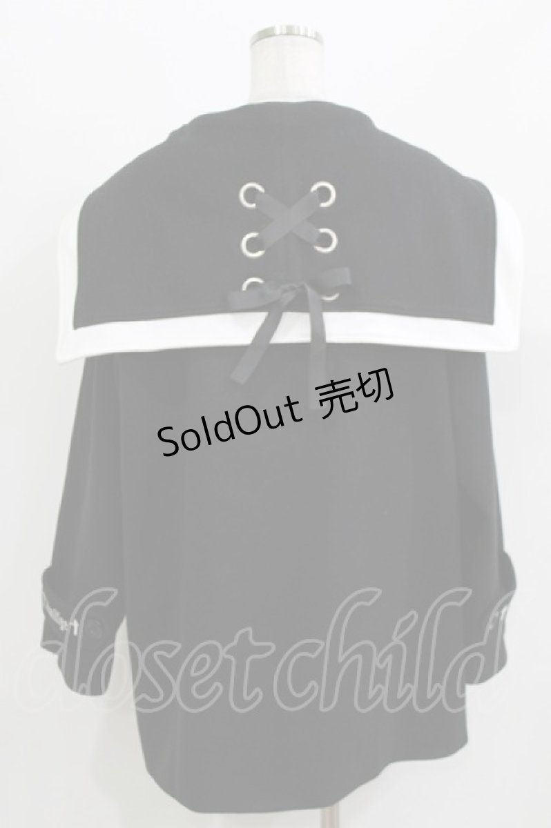 画像3: Amilige / セーラーカラーメルトンコート  ブラック H-26-03-14-1013-PU-CO-KB-ZTC028 (3)