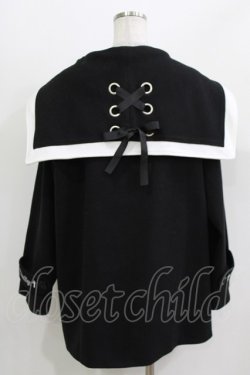 画像3: Amilige / セーラーカラーメルトンコート  ブラック H-26-03-14-1013-PU-CO-KB-ZH