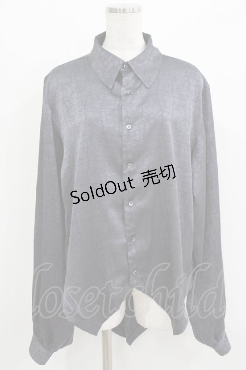 画像1: Deorart / ジャガード柄ヴァンパイアドレスシャツ L ブラック H-26-03-14-1021-PU-BL-KB-ZH (1)