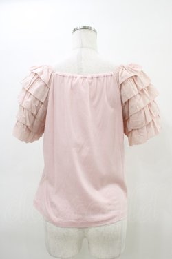 画像2: PINK HOUSE / ローンフリル袖使いカットソー Free ピンク H-26-03-14-055-LO-TO-NS-ZH