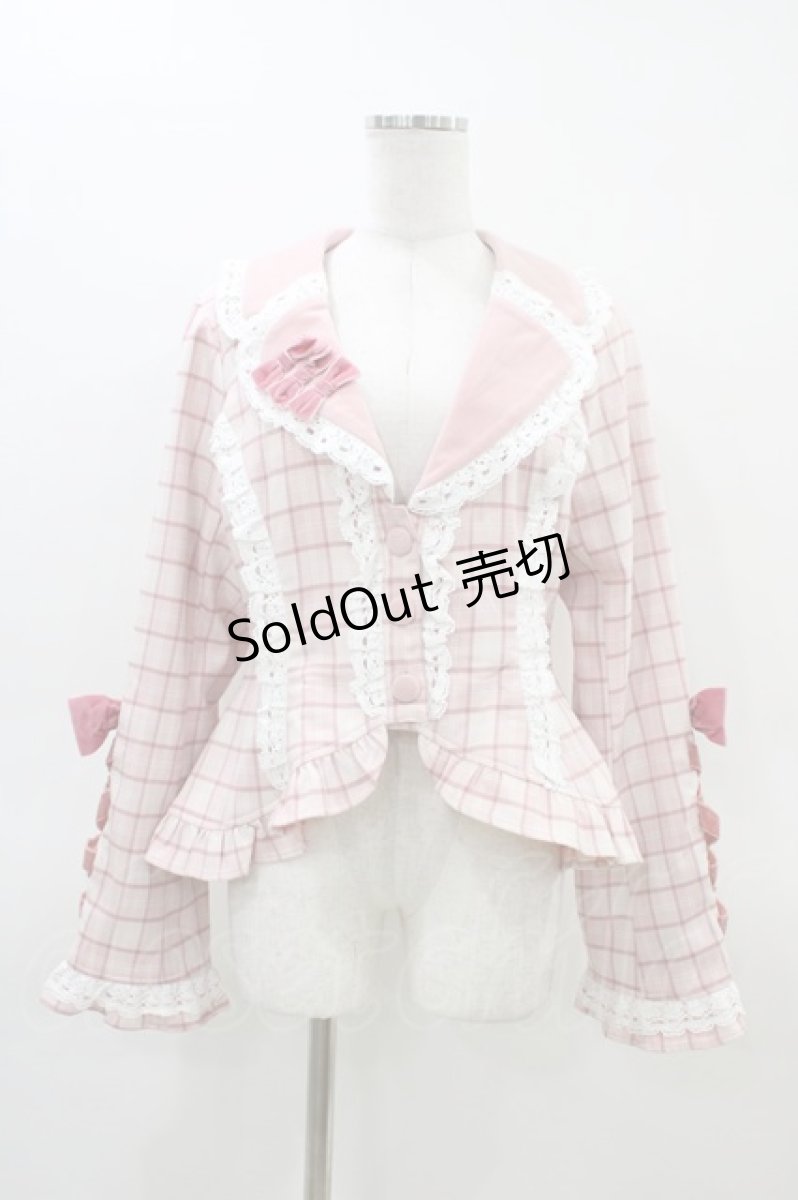 画像1: Chalmiere / タータンチェックジャケット M ピンク H-26-03-14-062-0-JA-NS-ZH (1)