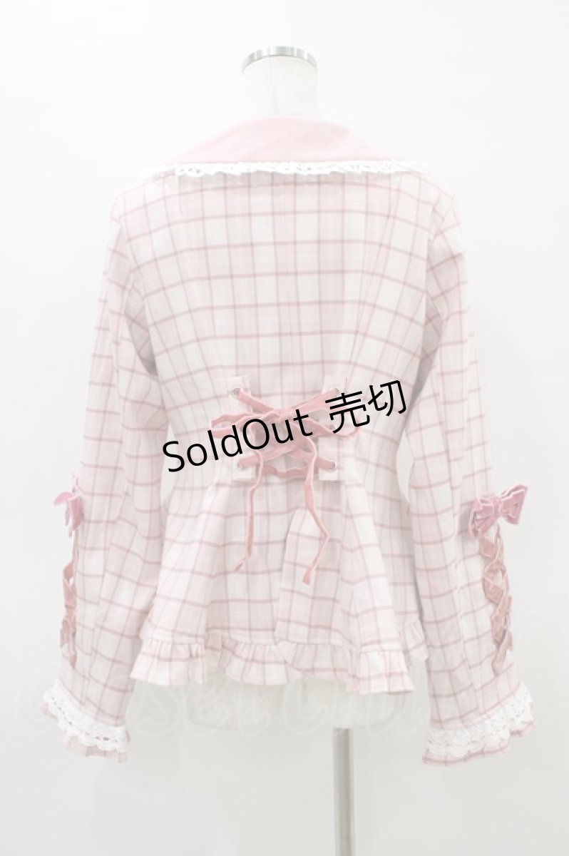 画像2: Chalmiere / タータンチェックジャケット M ピンク H-26-03-14-062-0-JA-NS-ZH (2)