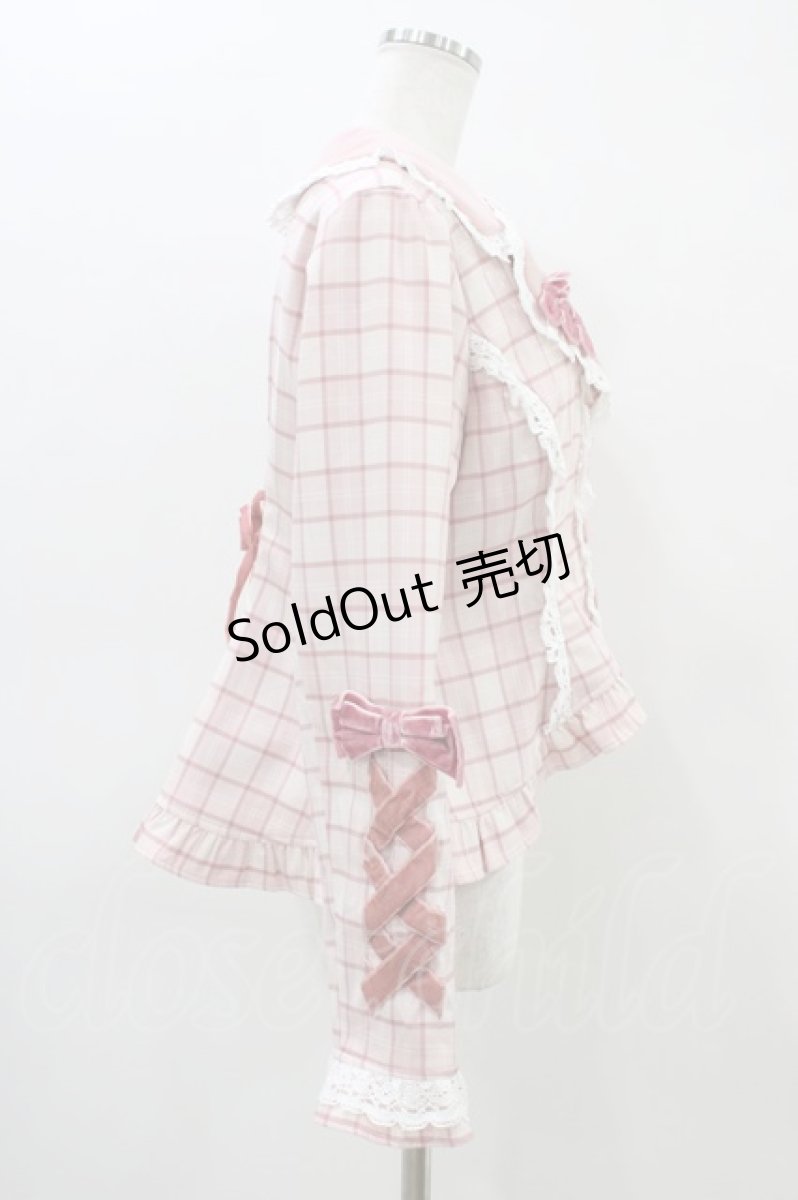 画像3: Chalmiere / タータンチェックジャケット M ピンク H-26-03-14-062-0-JA-NS-ZH (3)