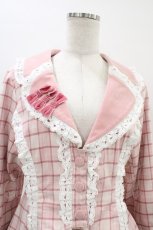 画像4: Chalmiere / タータンチェックジャケット M ピンク H-26-03-14-062-0-JA-NS-ZH (4)