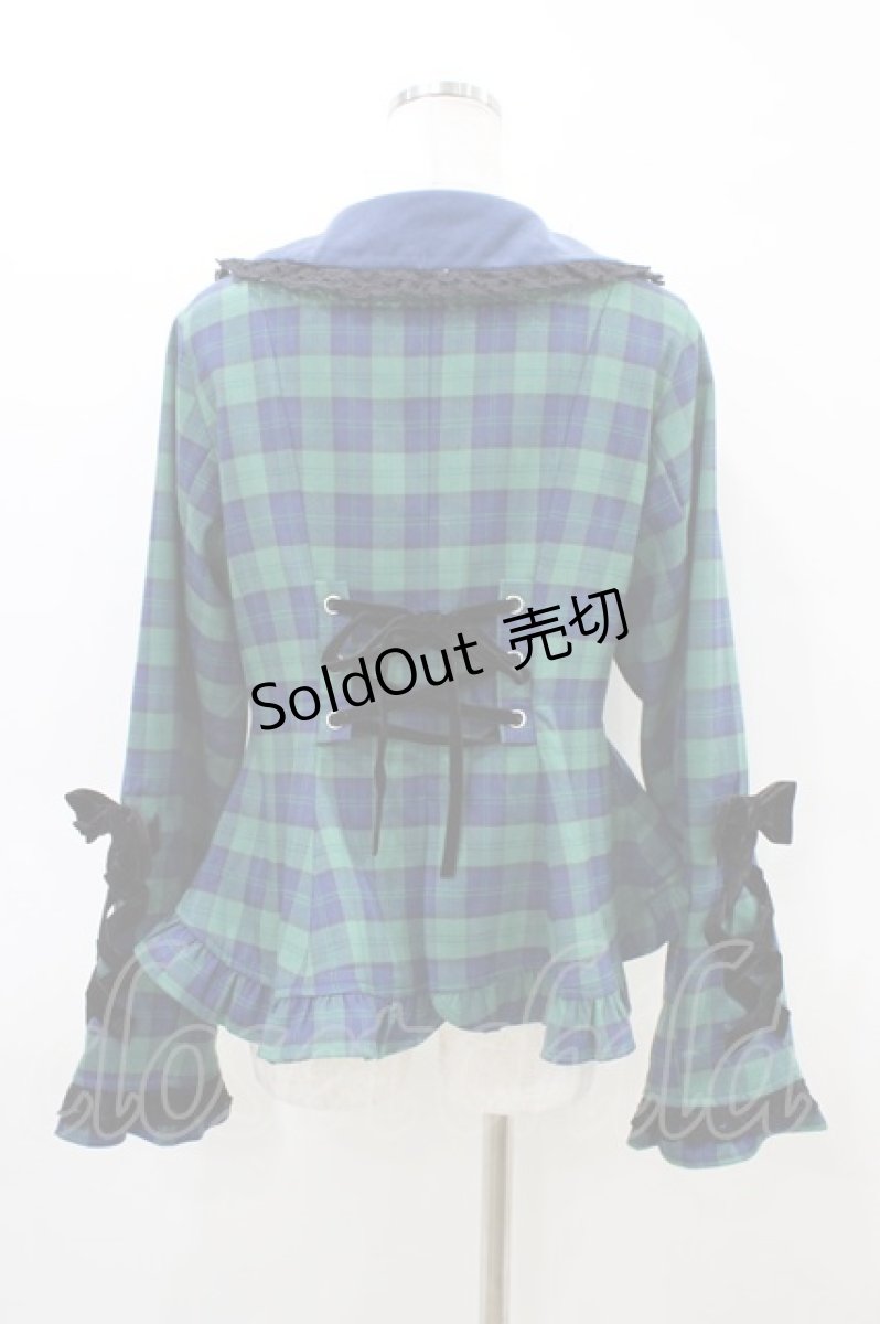 画像2: Chalmiere / タータンチェックジャケット M グリーン H-26-03-14-063-0-JA-NS-ZH (2)