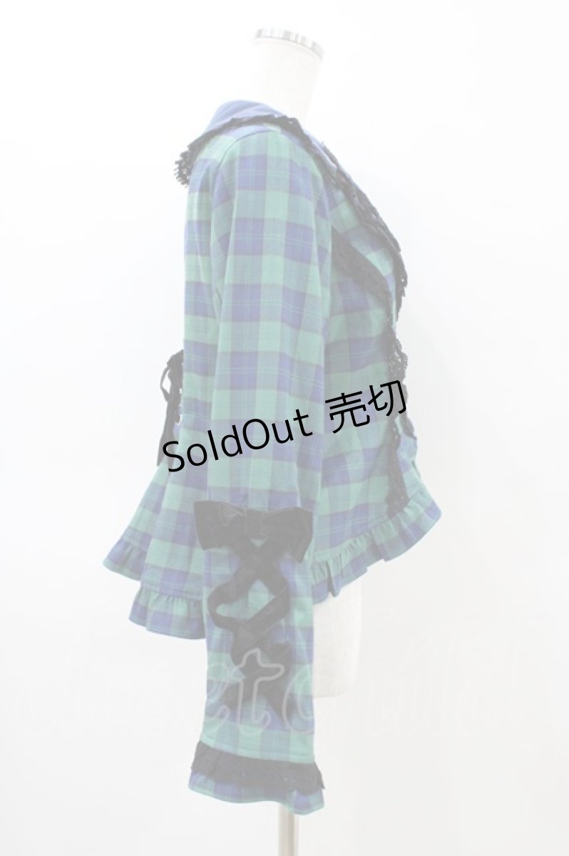 画像3: Chalmiere / タータンチェックジャケット M グリーン H-26-03-14-063-0-JA-NS-ZH (3)