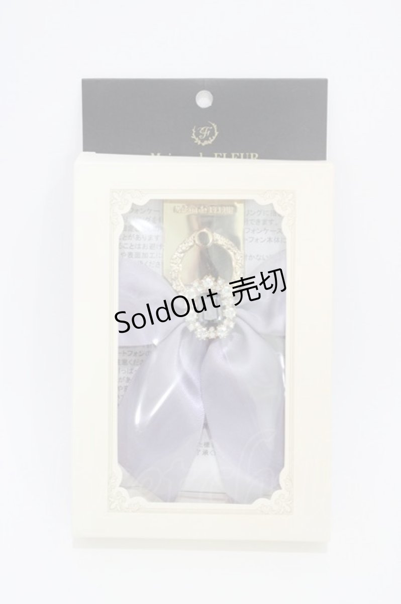 画像1: Maison de FLEUR / ビジューリボンスマホリング  ラベンダー H-26-03-14-011-LO-ZA-NS-ZH (1)