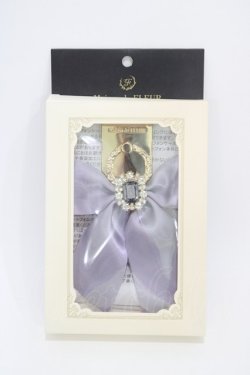 画像1: Maison de FLEUR / ビジューリボンスマホリング  ラベンダー H-26-03-14-011-LO-ZA-NS-ZH