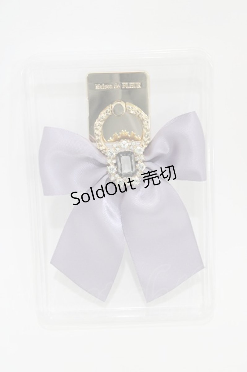 画像2: Maison de FLEUR / ビジューリボンスマホリング  ラベンダー H-26-03-14-011-LO-ZA-NS-ZH (2)