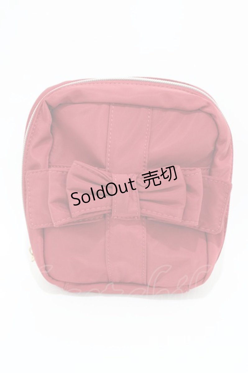 画像1: m petit by misako / AMリボンスクエアポーチ  レッド H-26-03-14-012-LO-ZA-NS-ZH (1)