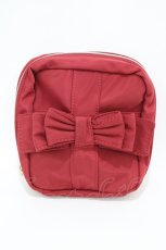 画像1: m petit by misako / AMリボンスクエアポーチ  レッド H-26-03-14-012-LO-ZA-NS-ZH (1)