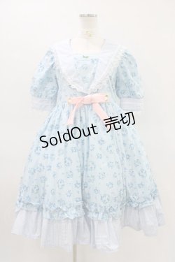 画像1: HEENIE HEENIE / 愛野えり/Sailor Sortir Onepiece+Ribbon Clip Free サックス H-26-03-14-014-0-OP-NS-ZH