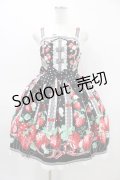 Angelic Pretty / 摘みたていちごジャンパースカートSet Free ブラック H-26-03-14-015-AP-OP-NS-ZH